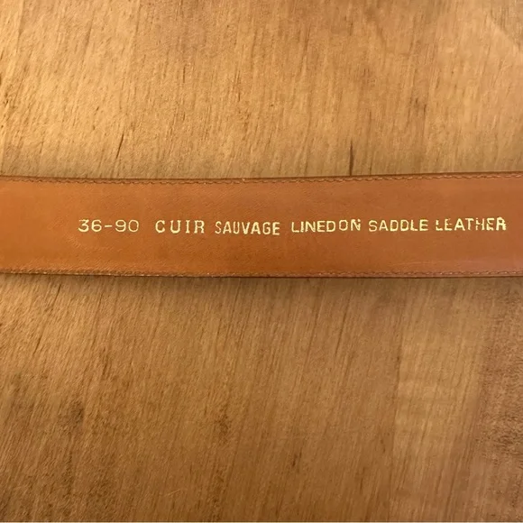 Authentic YSL Yves Saint Laurent Womens Belt 36 Inch 90 Cm Brown Leather Gold - Picture 6 of 16